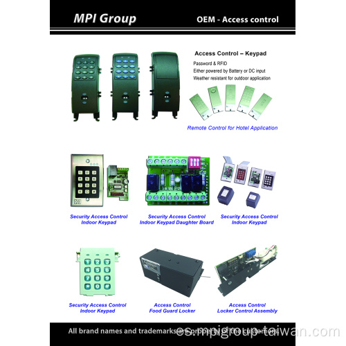 Servicio OEM para productos de sistemas de control de acceso
